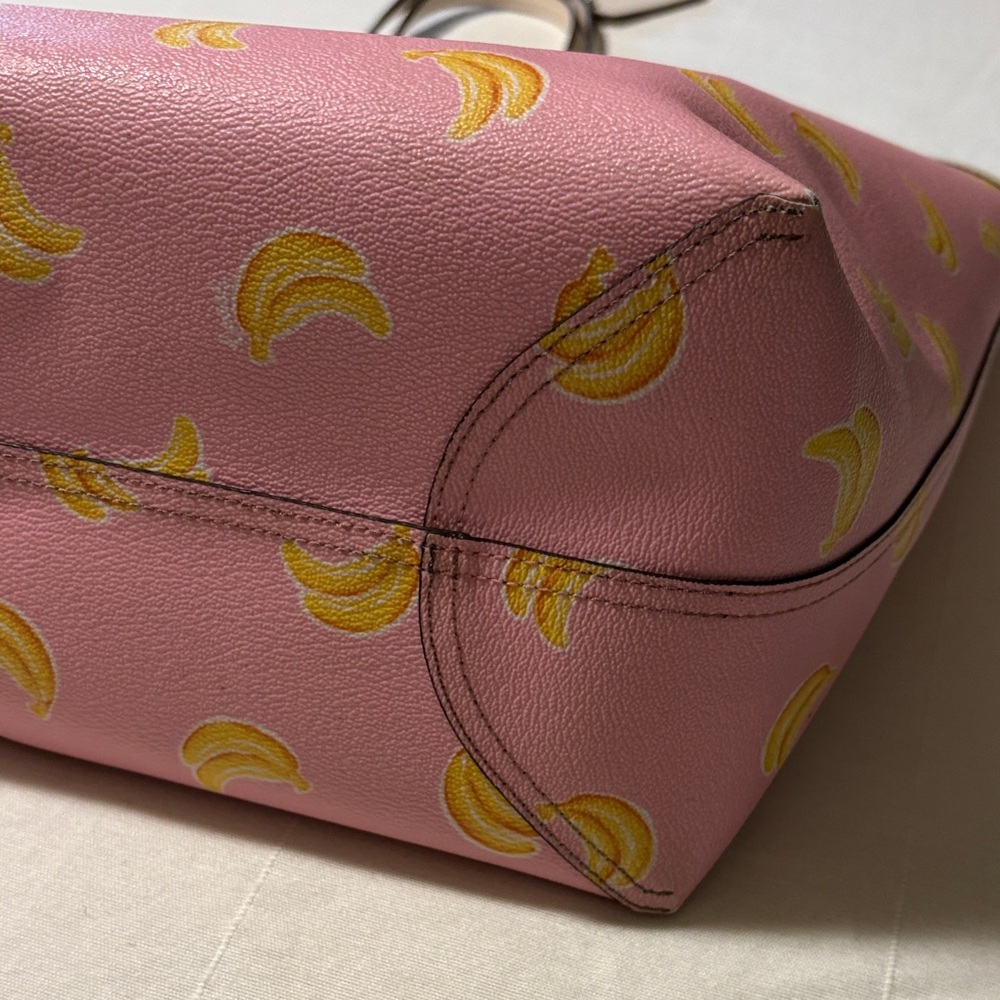 Coach Pink Tote with Banana Print - Picture 3 of 4